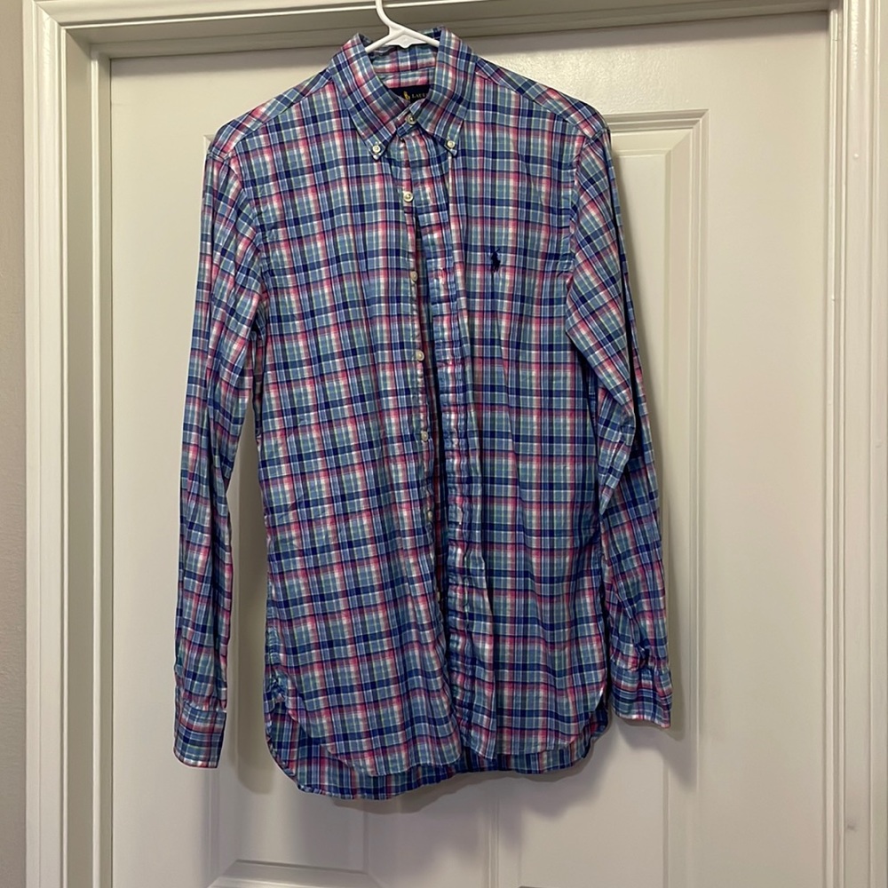 Ralph Lauren mens button up long sleeve dress up shirt size small